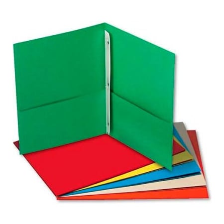 Universal Two-Pocket Portfolios w/Tang Fasteners, 11 x 8-1/2, Assorted, 25/Box UNV57113***